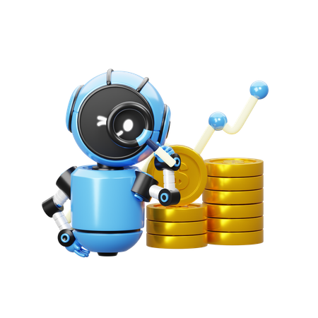 Robot con ganancias  3D Icon