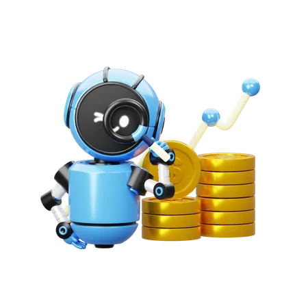 Robot con ganancias  3D Icon