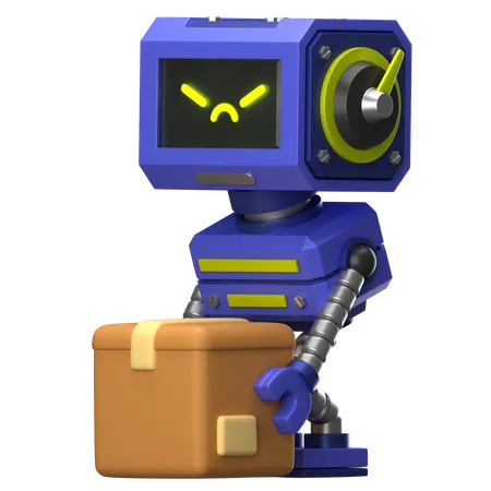 Robot con caja  3D Icon