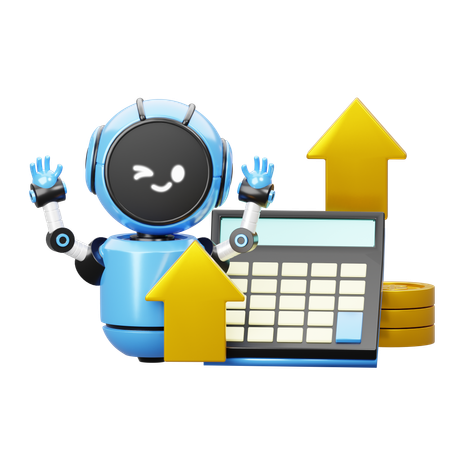 Robot con calculadora  3D Icon