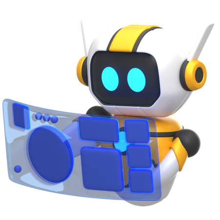 Robot con pantalla virtual  3D Icon