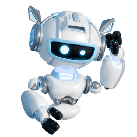 Robot confundido  3D Illustration