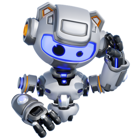 Robot confundido  3D Illustration