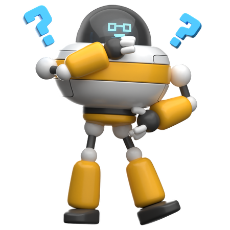 Robot Confused  3D Illustration