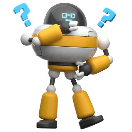 Robot Confused  3D Illustration