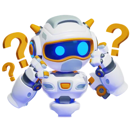 ROBOT CONFUSED  3D Illustration