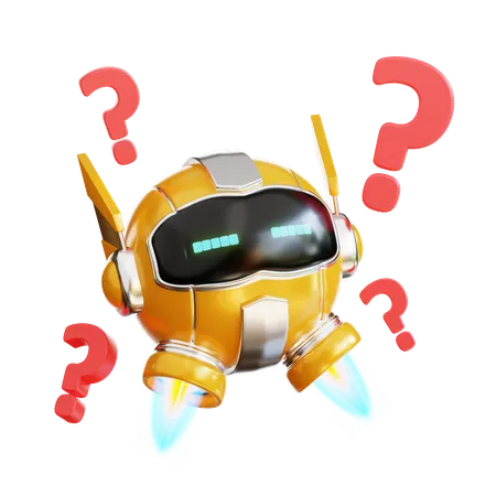 Robot Confused  3D Illustration