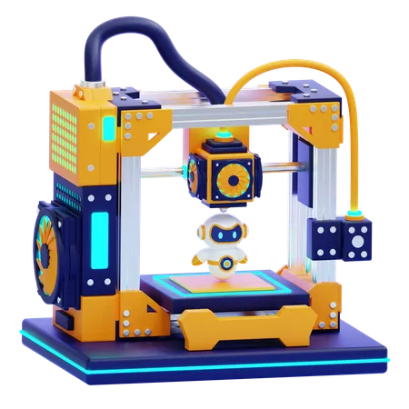 Robot creating  3D Icon