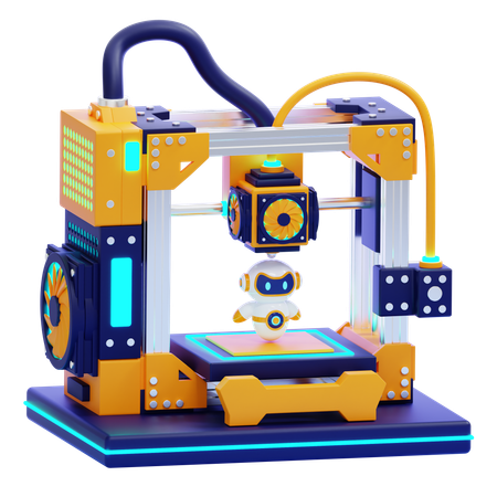 Robot creating  3D Icon