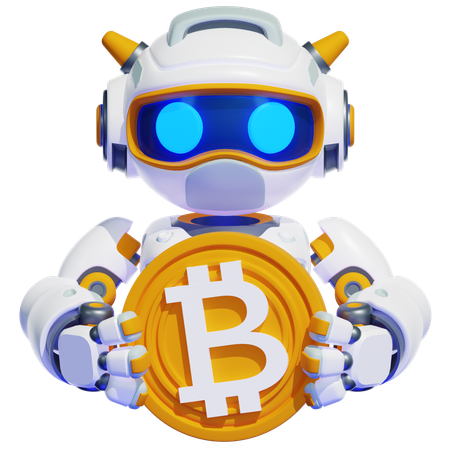 ROBOT CRYPTOCURRENCY 2  3D Illustration