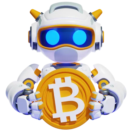 ROBOT CRYPTOCURRENCY 2  3D Illustration