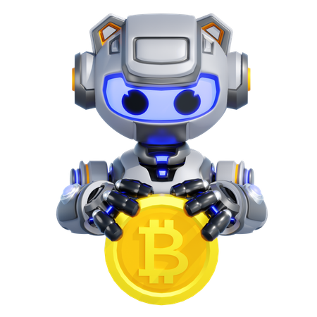 ROBOT CRYPTOCURRENCY  3D Illustration