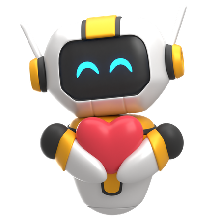 Robot dando corazon  3D Icon