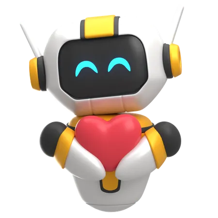 Robot dando corazon  3D Icon