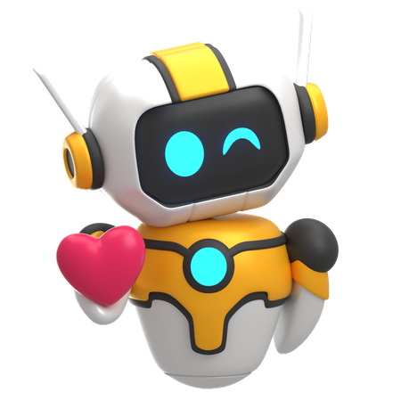 Robot dando corazon  3D Icon