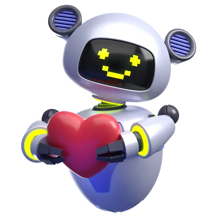 Robot dando corazon  3D Illustration