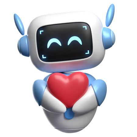 Robot dando corazon  3D Icon