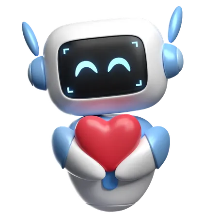 Robot dando corazon  3D Icon