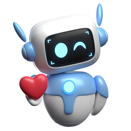 Robot dando corazon  3D Icon