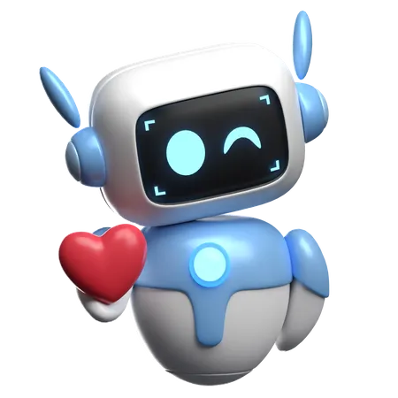 Robot dando corazon  3D Icon