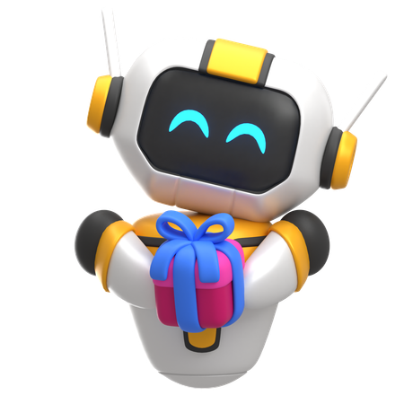 Robot dando regalo  3D Icon