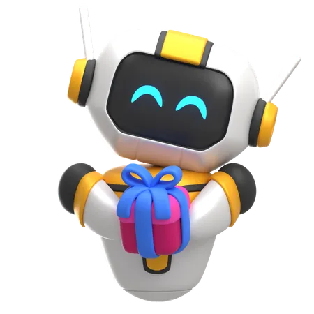 Robot dando regalo  3D Icon