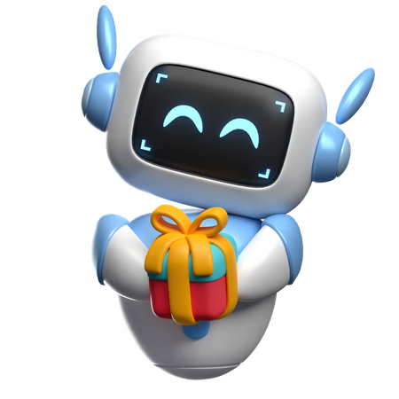 Robot dando regalo  3D Icon