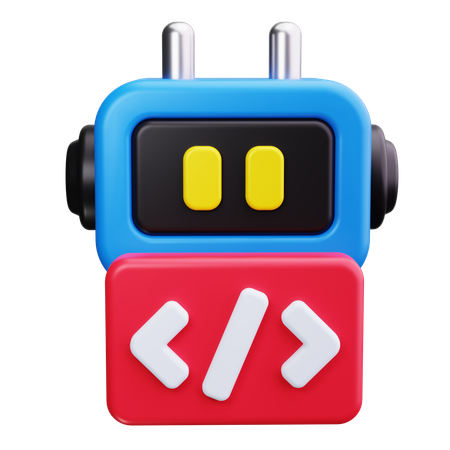 Robot de codificación  3D Icon