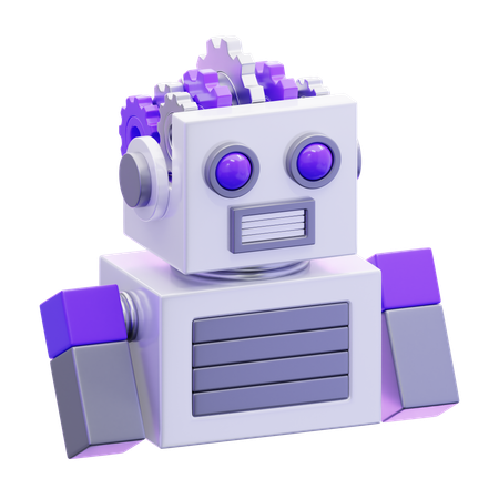 Robot de inteligencia artificial  3D Icon