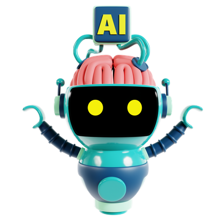 Robot de inteligencia artificial  3D Icon