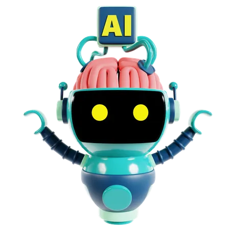 Robot de inteligencia artificial  3D Icon