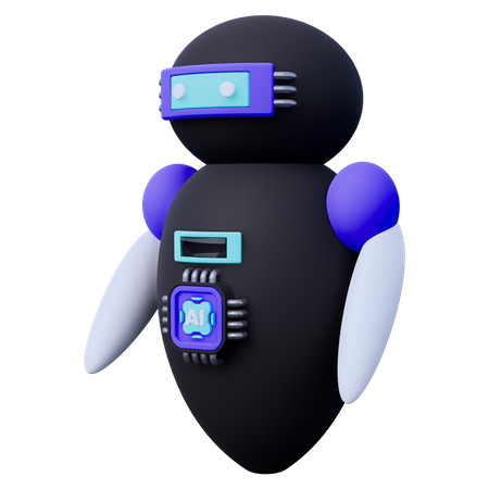 Robot de inteligencia artificial  3D Icon