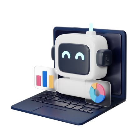 Robot de marketing  3D Icon