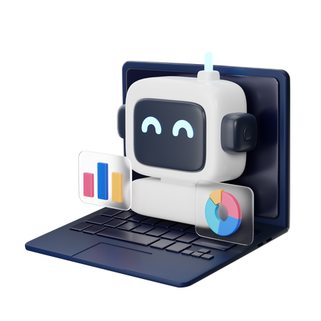 Robot de marketing  3D Icon