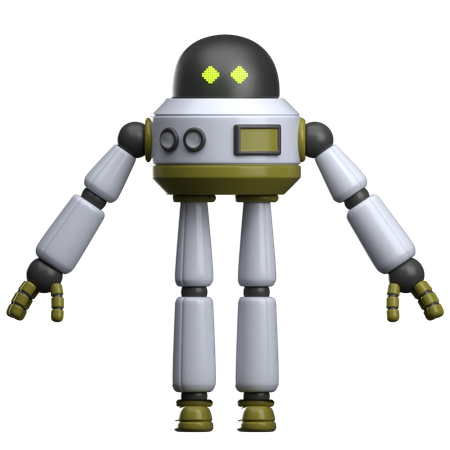 Robot de pie  3D Illustration