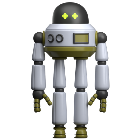 Robot de pie  3D Illustration