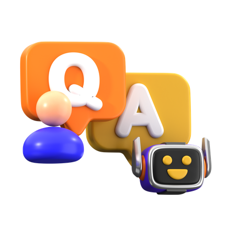 Bot de preguntas y respuestas  3D Icon