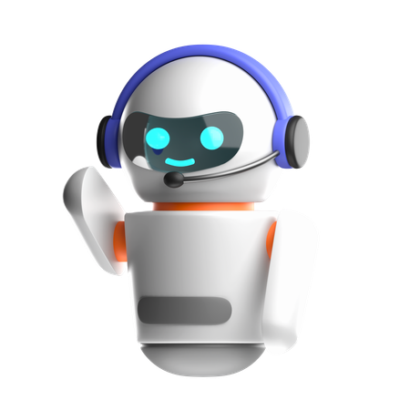 Robot de soporte por chat  3D Icon