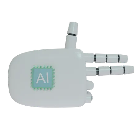 Mano Robot Disparando Blanco  3D Icon