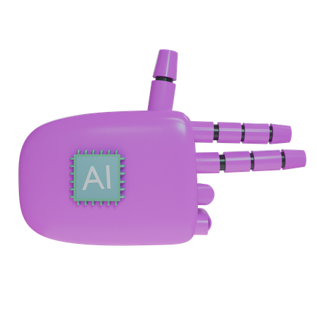 Mano robot disparando magenta  3D Icon