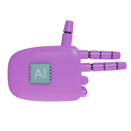 Mano robot disparando magenta  3D Icon