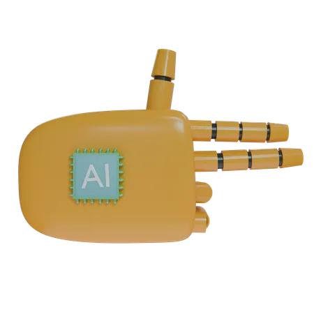 Mano robot disparando naranja  3D Icon