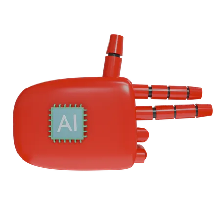 Mano robot disparando rojo  3D Icon