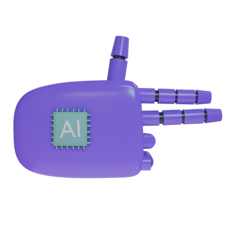 Mano robot disparando violeta  3D Icon