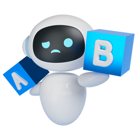 비교를 하는 로봇  3D Icon
