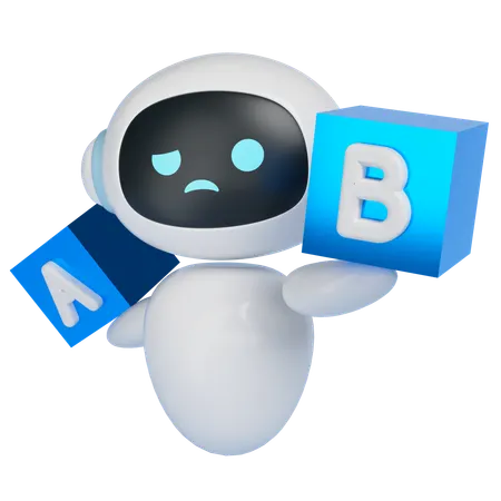 비교를 하는 로봇  3D Icon