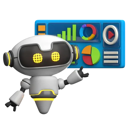Robot doing Presentation  3D Icon