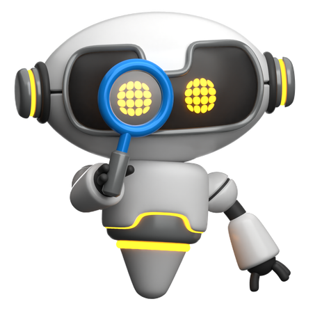 Robot doing Research  3D Icon