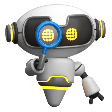 Robot doing Research  3D Icon