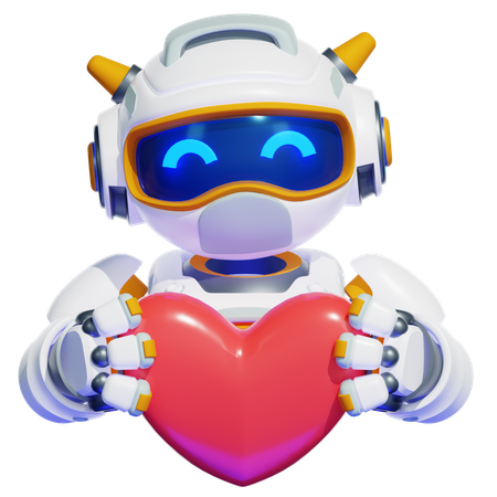 Le robot donne de l'amour  3D Illustration